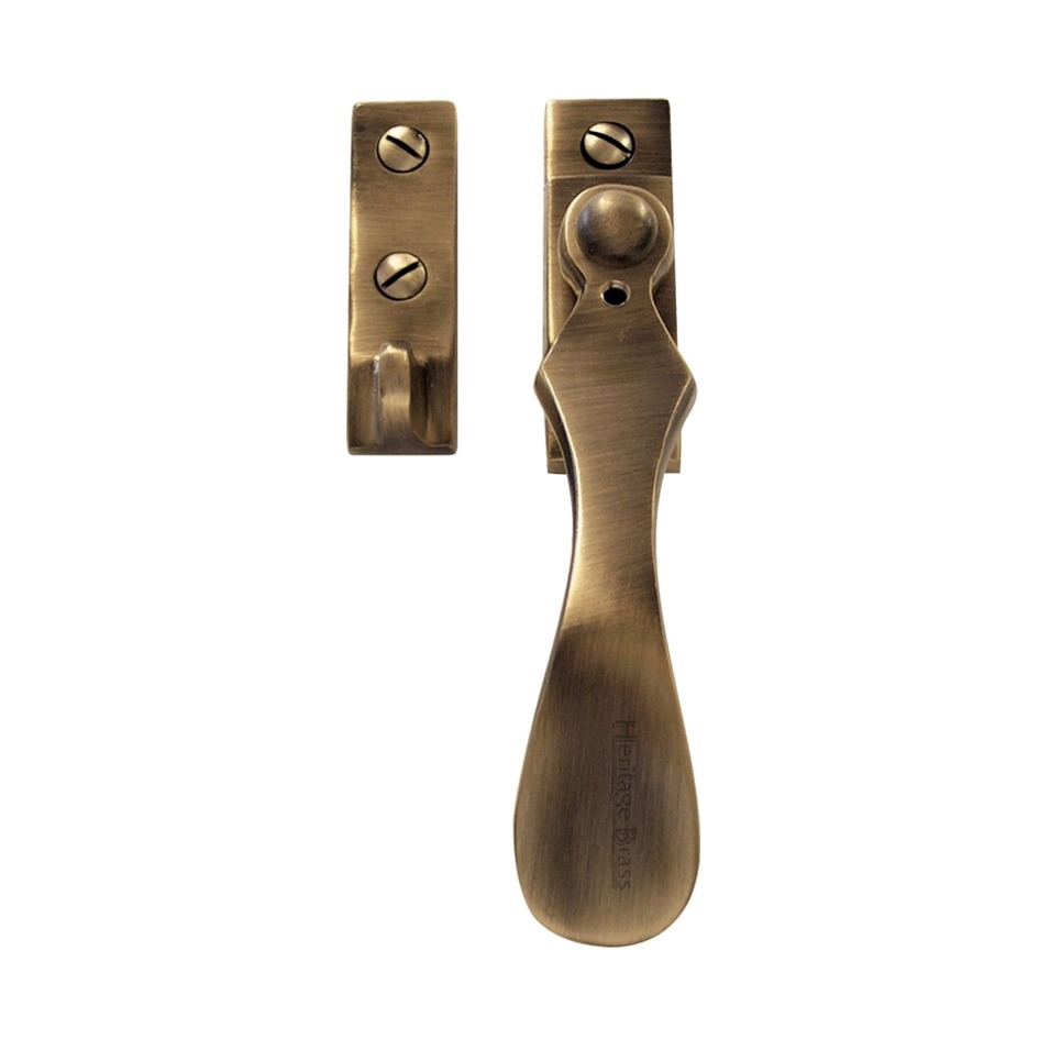 Heritage Brass Wedge Pattern Locking Casement Fastener (127mm), Antique Brass