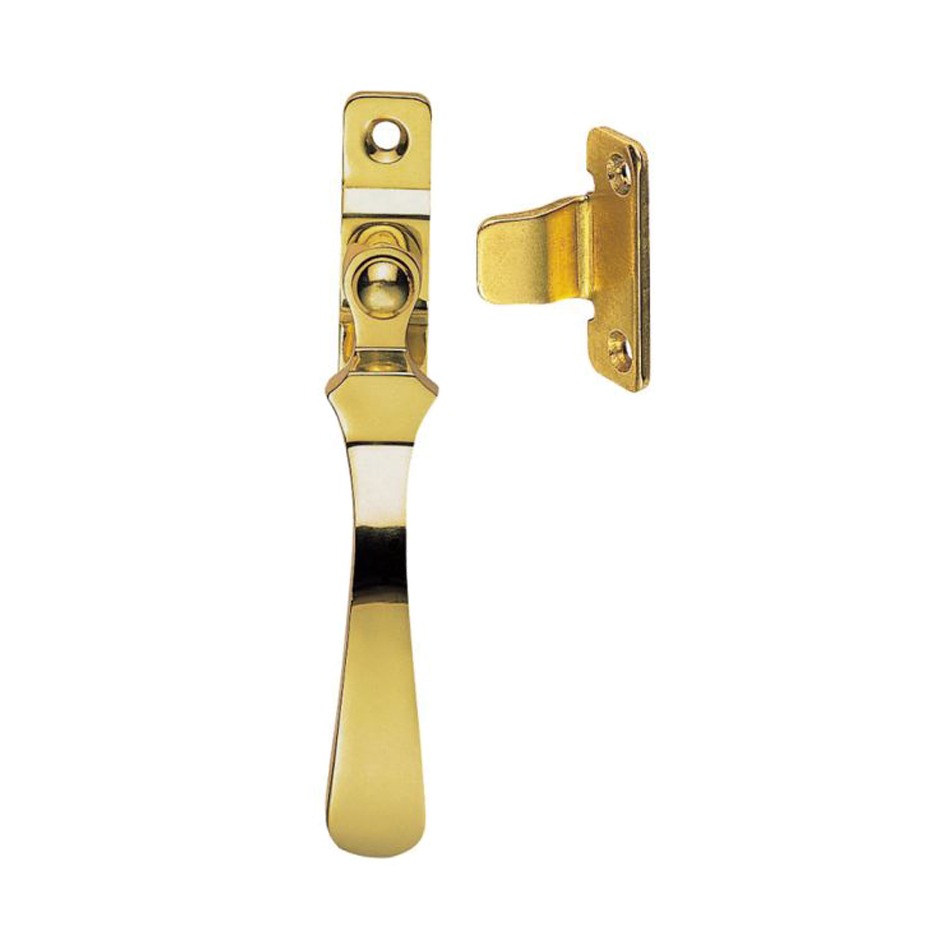 Heritage Brass Wedge Pattern Locking Casement Fastener (127mm), Polished Brass