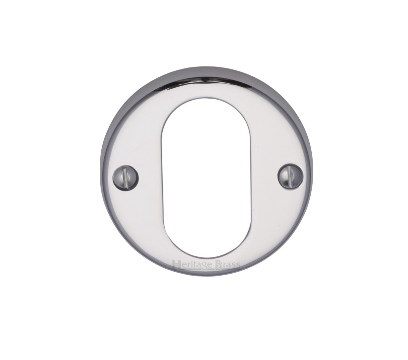 Heritage Brass Oval Profile Key Escutcheon, Polished Chrome