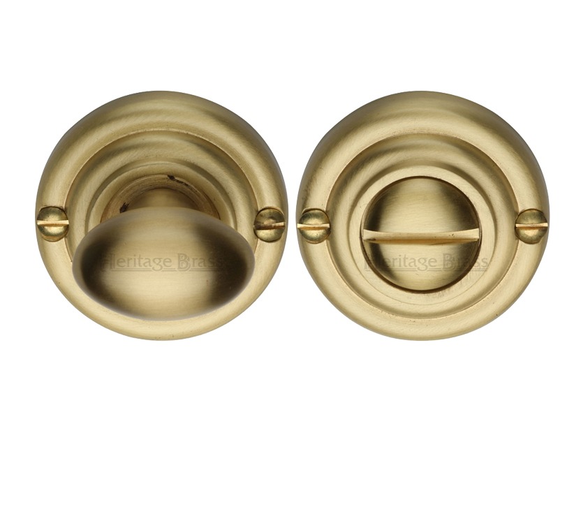 Heritage Brass Round 45mm Diameter Turn & Release, Satin Brass