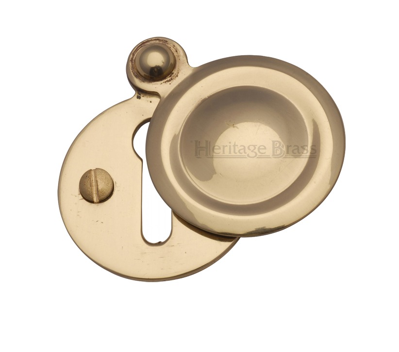 Heritage Brass Standard Round Covered Key Escutcheon, Polished Brass