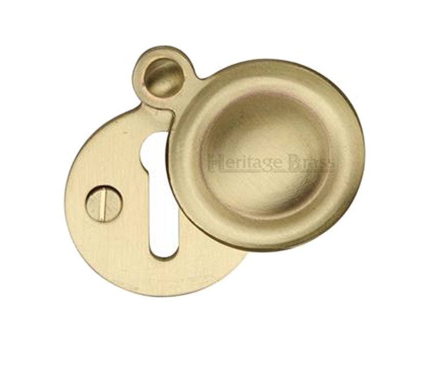 Heritage Brass Standard Round Covered Key Escutcheon, Satin Brass