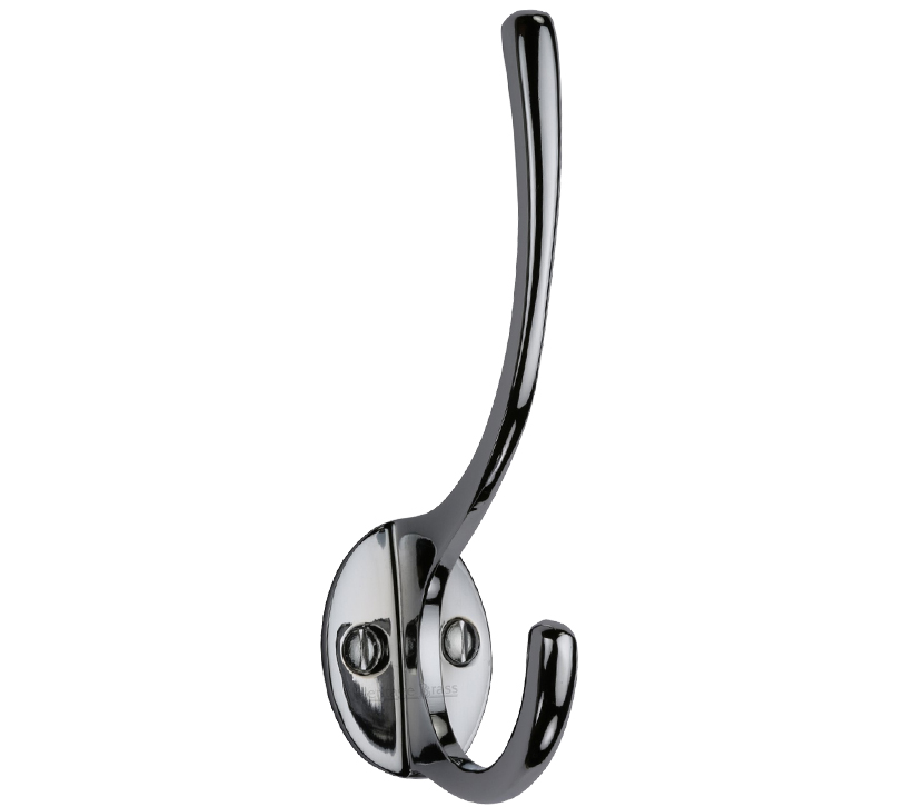 Heritage Brass Hat & Coat Hook (130mm Height), Polished Chrome