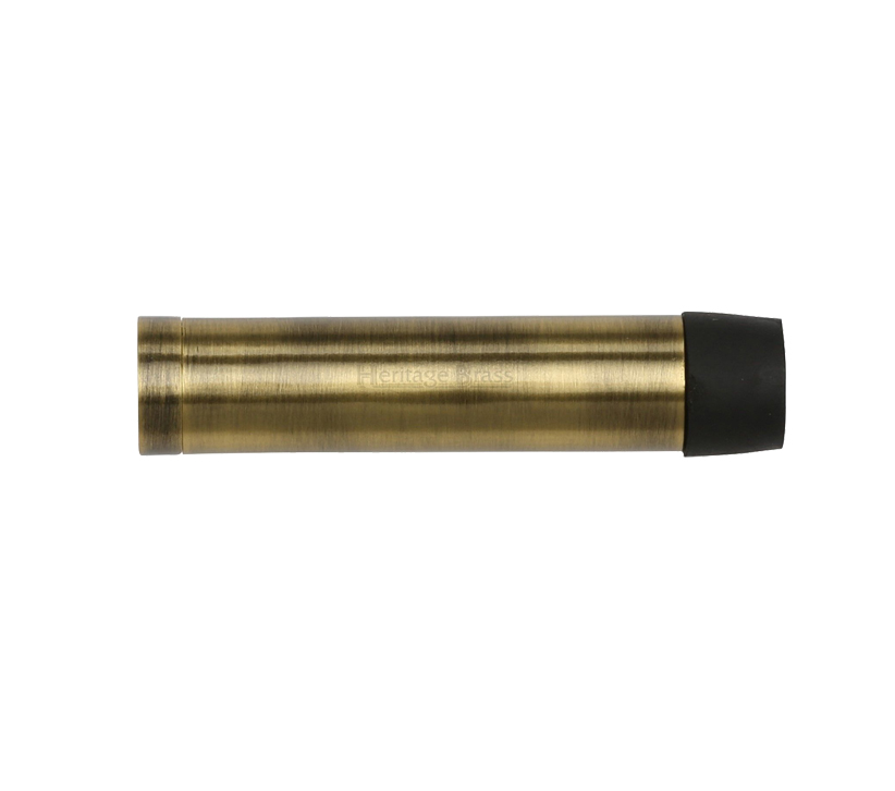 Heritage Brass Cylinder Wall Mounted Door Stop Without Rose (75mm Or 87mm), Antique Brass