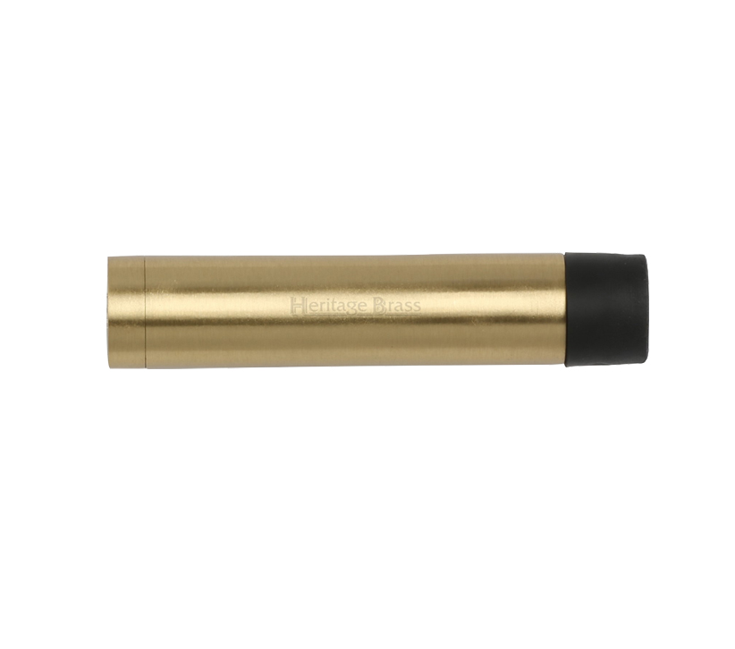 Heritage Brass Cylinder Wall Mounted Door Stop Without Rose (75mm Or 87mm), Satin Brass