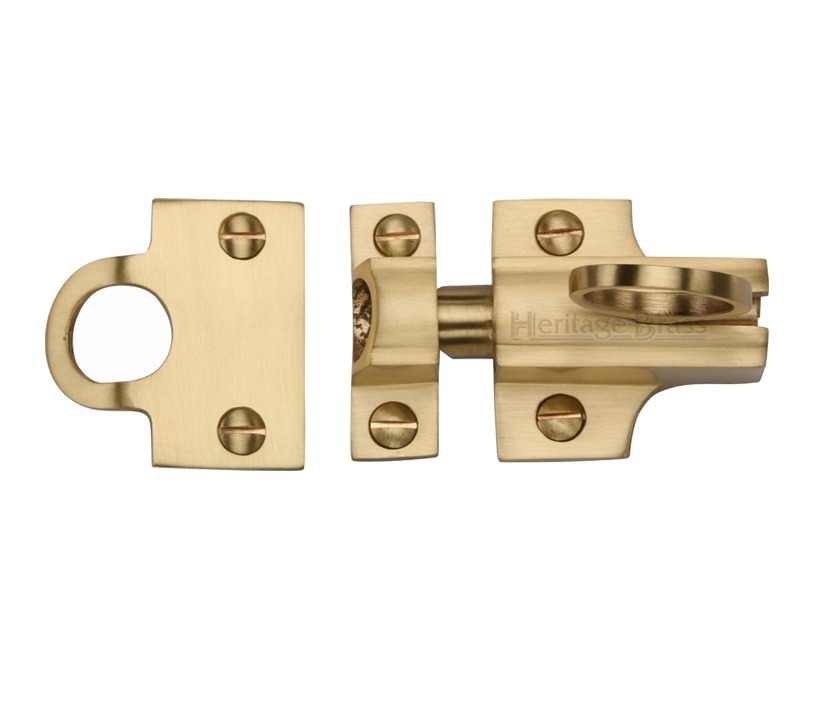 Heritage Brass Fanlight Catch With Ring Pull, Satin Brass –
