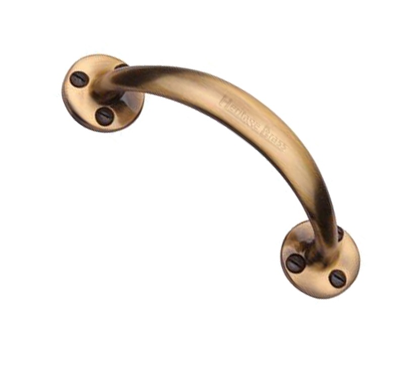 Heritage Brass Curved Bow Pull Handle, Antique Brass