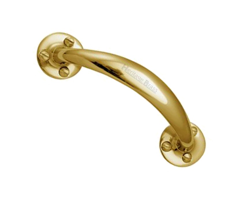 Heritage Brass Curved Bow Pull Handle, Polished Brass