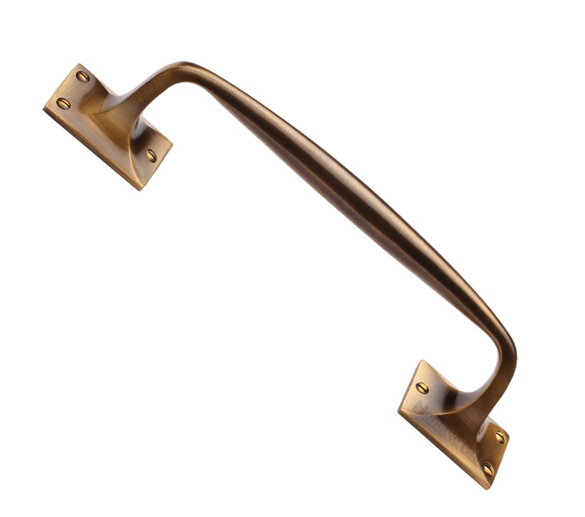 Heritage Brass Cranked Pull Handle, Antique Brass