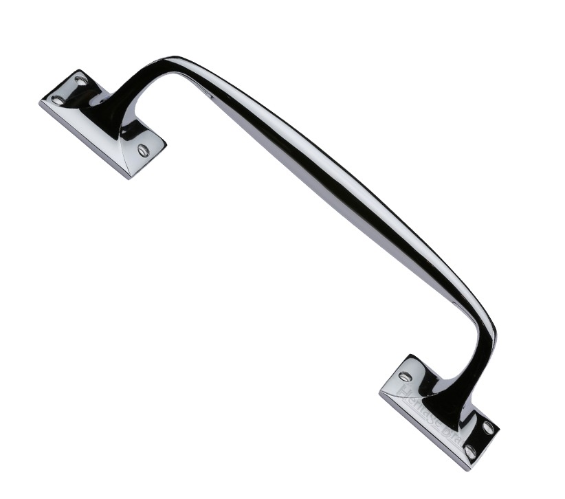 Heritage Brass Cranked Pull Handle, Polished Chrome