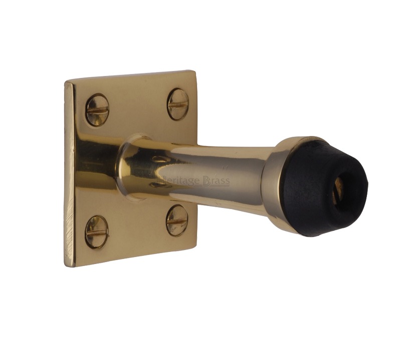 Heritage Brass Wall Mounted Door Stop (64mm Or 76mm), Polished Brass