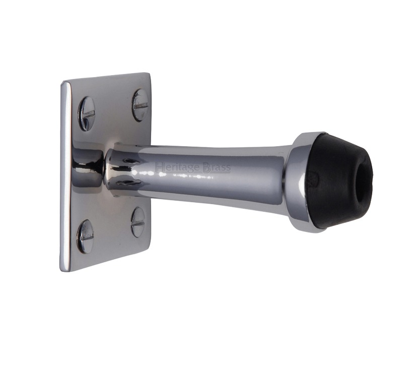 Heritage Brass Wall Mounted Door Stop (64mm Or 76mm), Polished Chrome