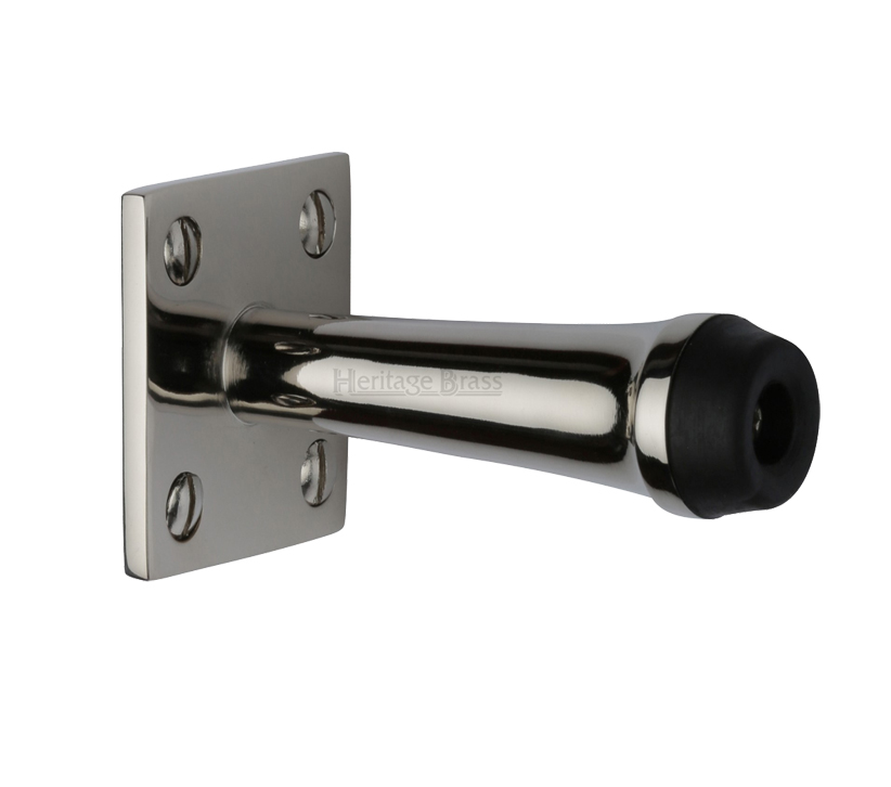 Heritage Brass Wall Mounted Door Stop (64mm Or 76mm), Polished Nickel