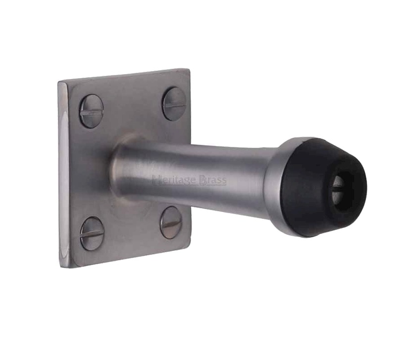 Heritage Brass Wall Mounted Door Stop (64mm Or 76mm), Satin Chrome
