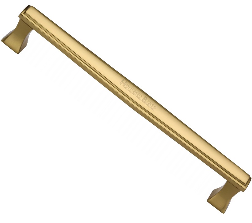 Heritage Brass Deco, Art Deco Style Pull Handles (279mm Or 432mm C/c), Polished Brass –