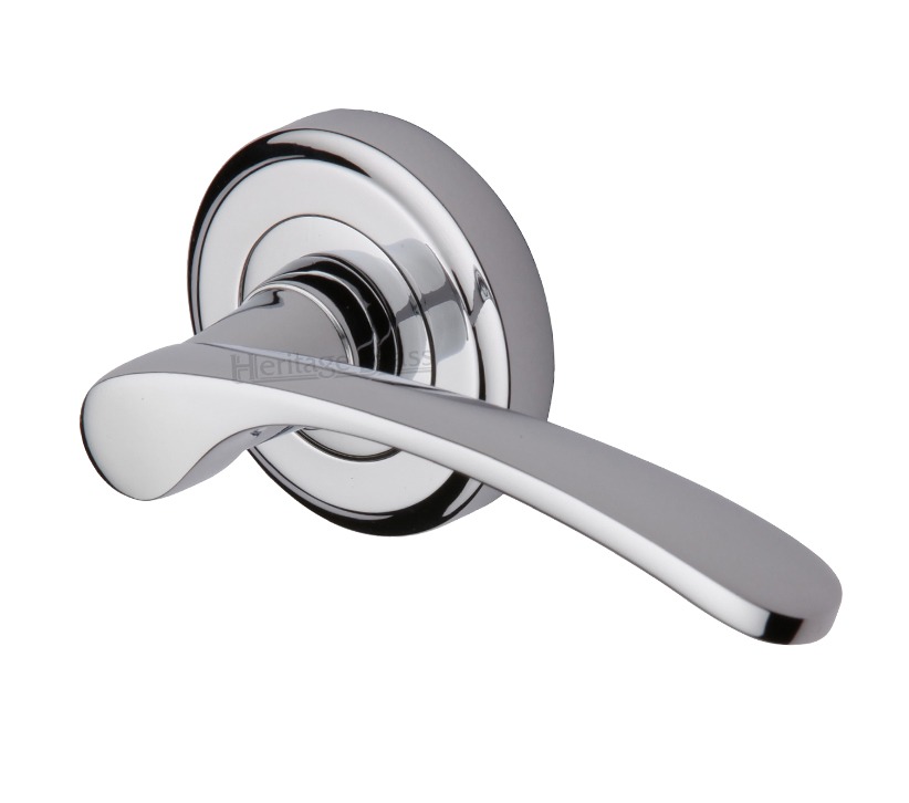Heritage Brass Sophia Polished Chrome Door Handles On Round Rose (sold In Pairs)