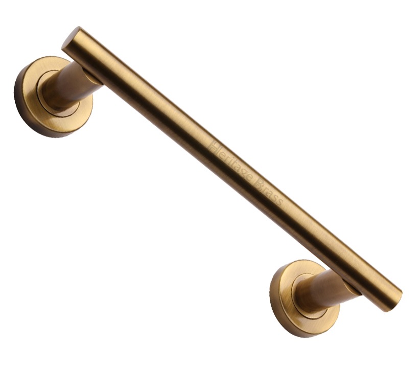 Heritage Brass Pull Handle On Rose, Antique Brass –