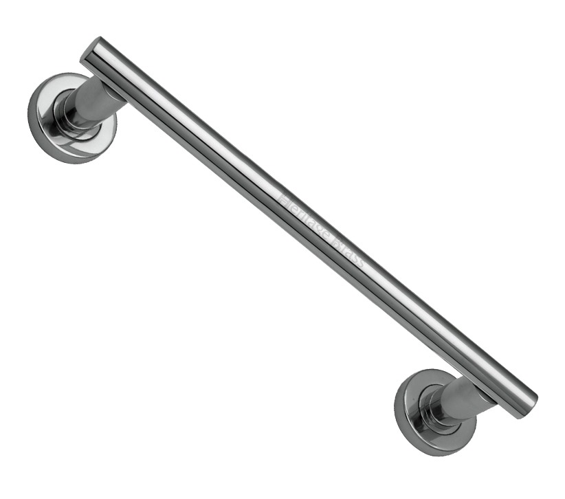 Heritage Brass Pull Handle On Rose, Polished Chrome –