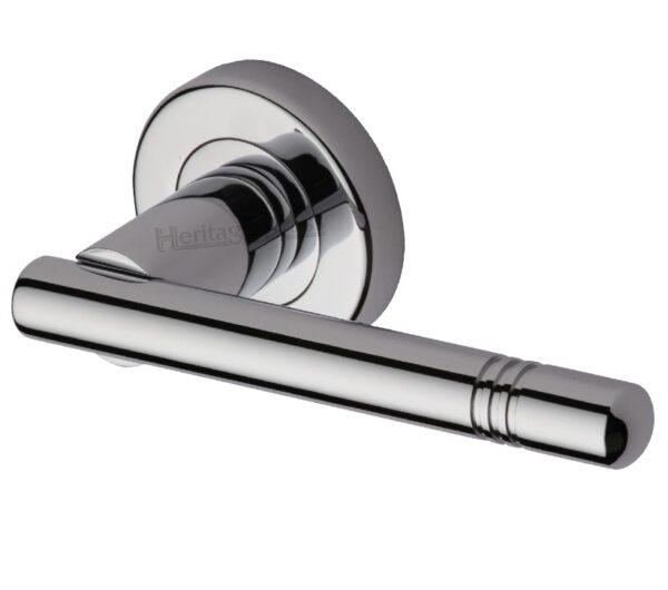 Heritage Brass Alicia Polished Chrome Door Handles On Round Rose (sold in pairs)
