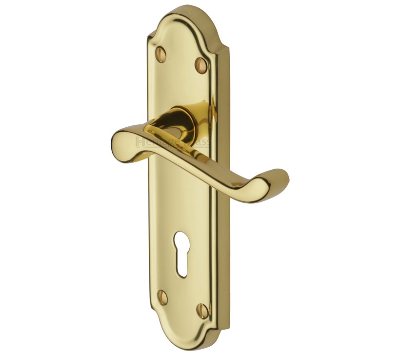 Heritage Brass Meridian Polished Brass Door Handles – V300-pb (sold In Pairs)