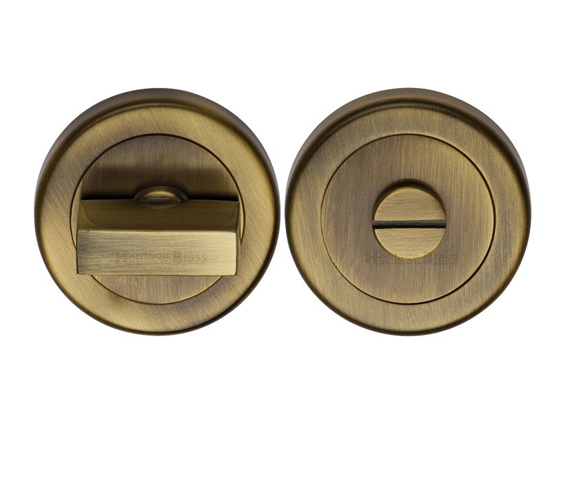Heritage Brass Round 53mm Diameter Turn & Release, Antique Brass