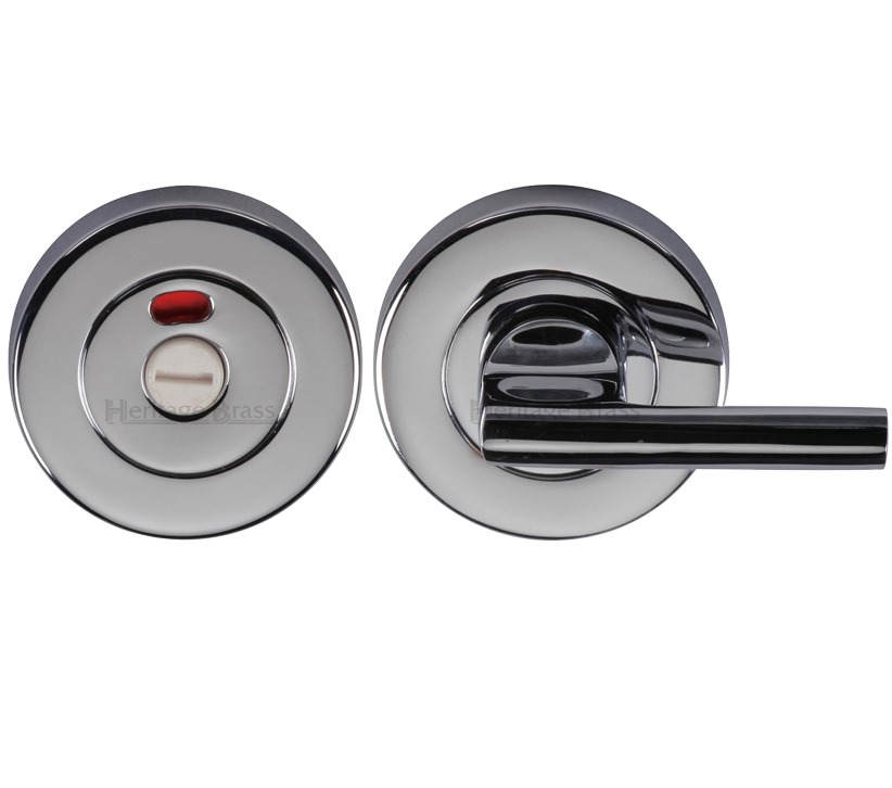 Heritage Brass Disabled Indicator & Turn Round 53mm Diameter Turn & Release, Polished Chrome