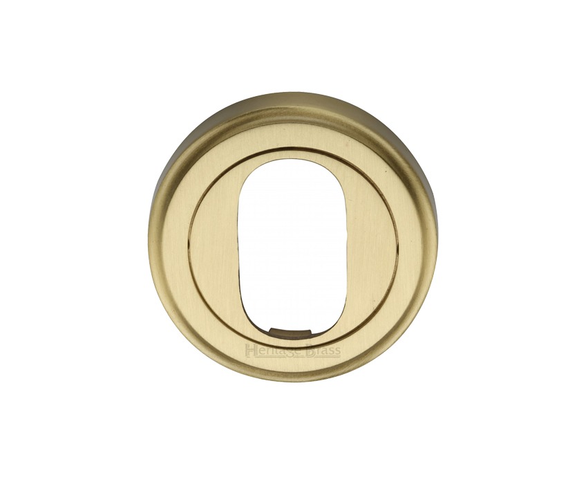 Heritage Brass Oval Profile Key Escutcheon, Satin Brass