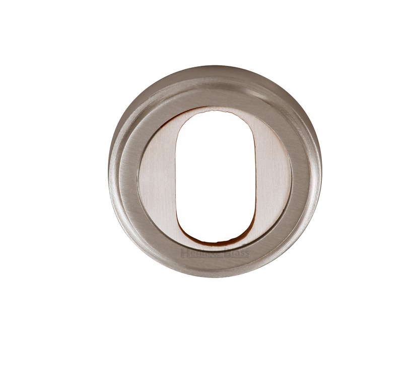 Heritage Brass Oval Profile Key Escutcheon, Satin Nickel