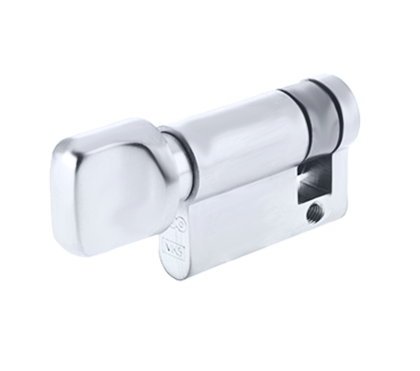 Zoo Hardware Vier Precision Euro Profile Single Body Cylinder Turn Only, Polished Chrome