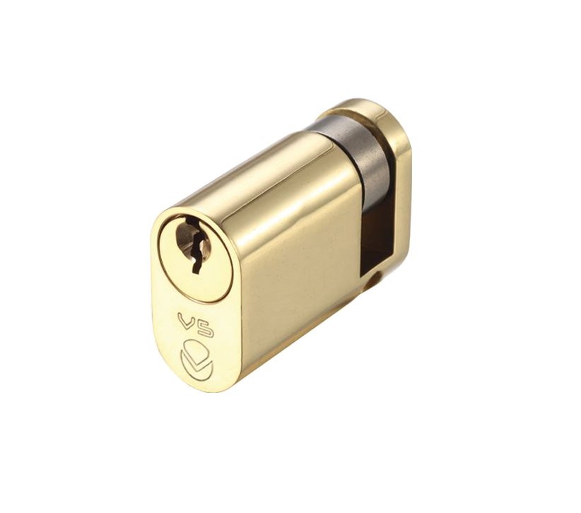 Zoo Hardware Vier Precision Oval Profile 5 Pin Single Cylinders (40mm Or 45mm), Polished Brass