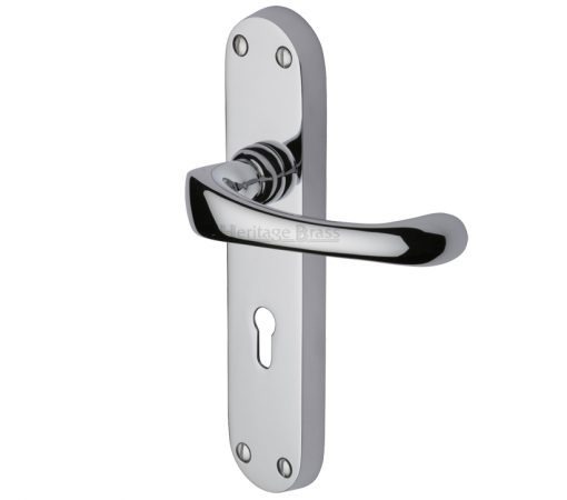 Heritage Brass Gloucester Polished Chrome Door Handles(sold in pairs)