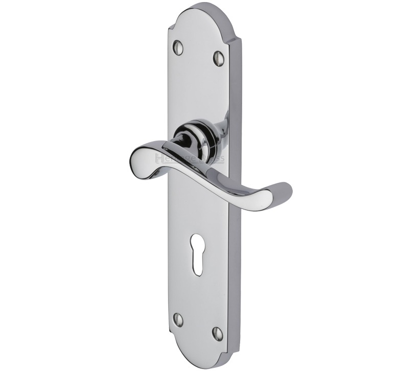 Heritage Brass Savoy Long Polished Chrome Door Handles (sold In Pairs)