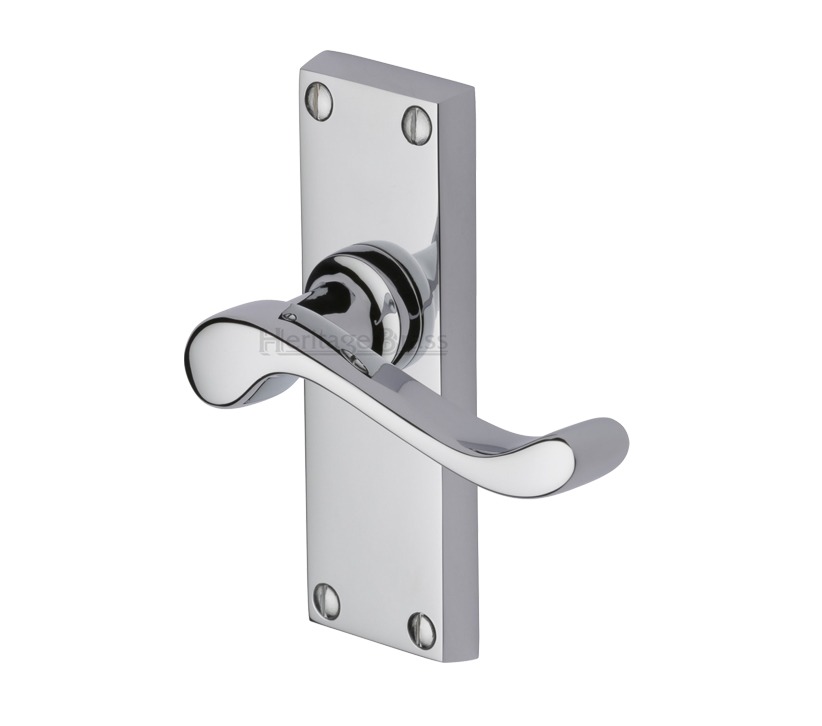 Heritage Brass Bedford Short Polished Chrome Door Handles (sold In Pairs)