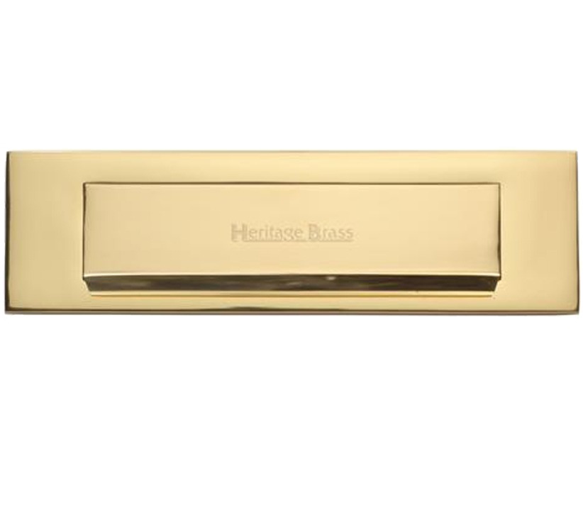Heritage Brass Gravity Flap Letter Plate (280mm X 80mm), Polished Brass