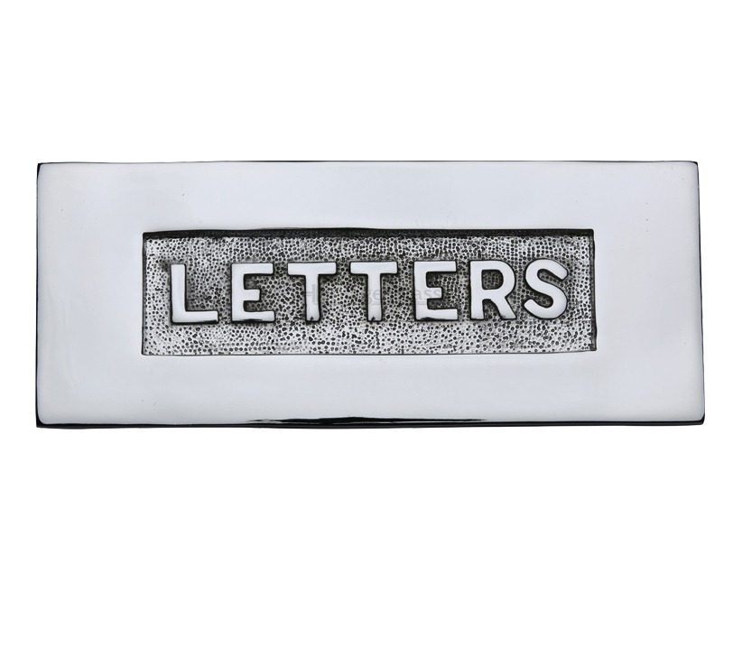 Heritage Brass Letters Embossed Letter Plate (254mm X 101mm), Polished Chrome