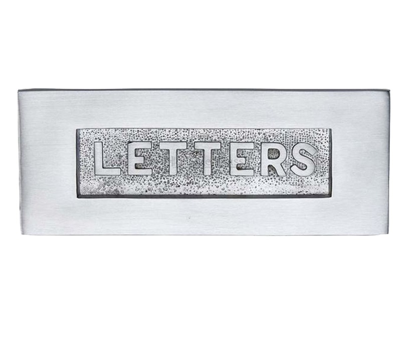 Heritage Brass Letters Embossed Letter Plate (254mm X 101mm), Satin Chrome