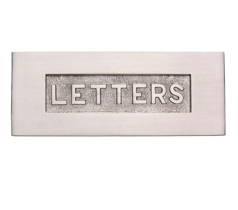 Heritage Brass Letters Embossed Letter Plate (254mm X 101mm), Satin Nickel