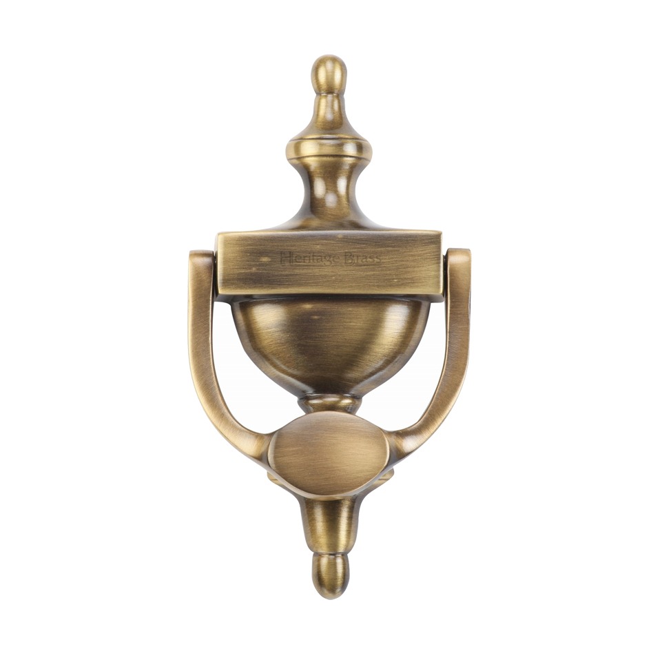 Heritage Brass Urn Door Knocker (small Or Large), Antique Brass