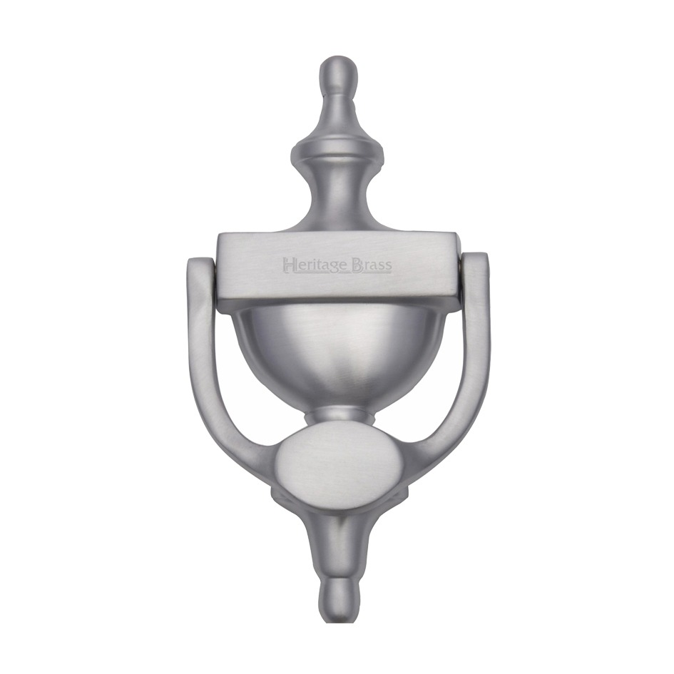 Heritage Brass Urn Door Knocker (small Or Large), Satin Chrome