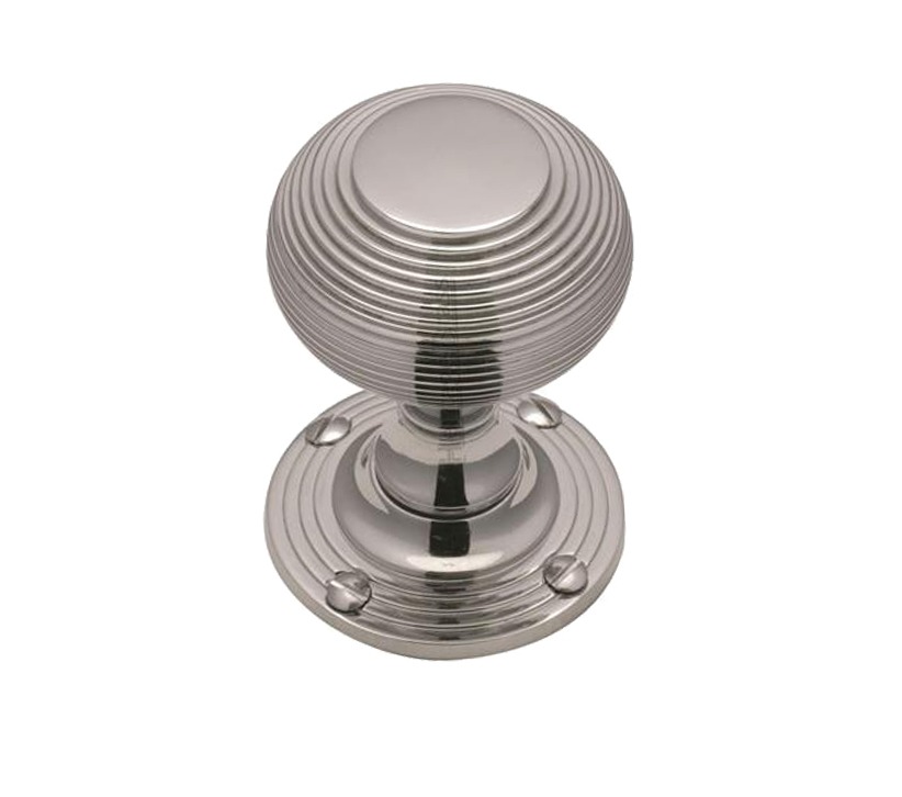 Heritage Brass Reeded Mortice Door Knobs, Polished Chrome (sold In Pairs)
