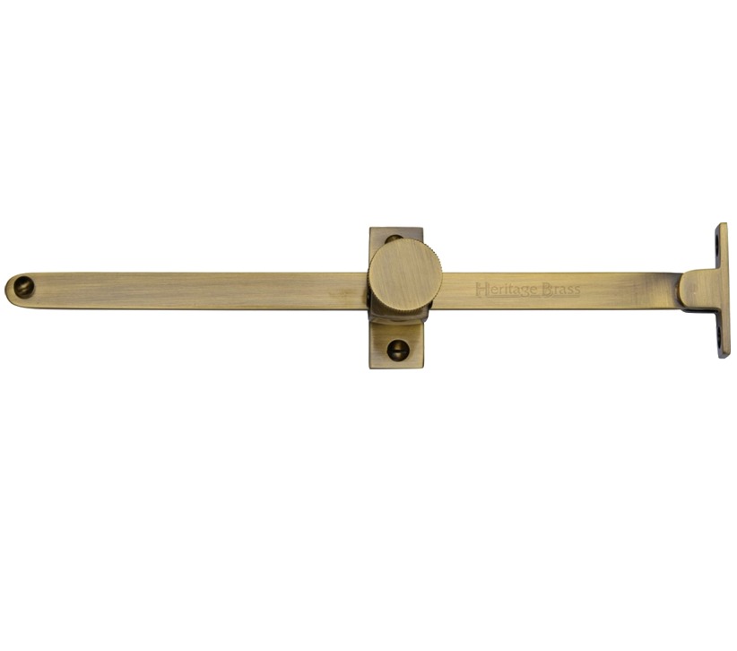 Heritage Brass Sliding Design Casement Stay (10″ – 254mm), Antique Brass