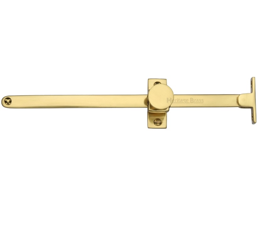 Heritage Brass Sliding Design Casement Stay (10″ – 254mm), Polished Brass