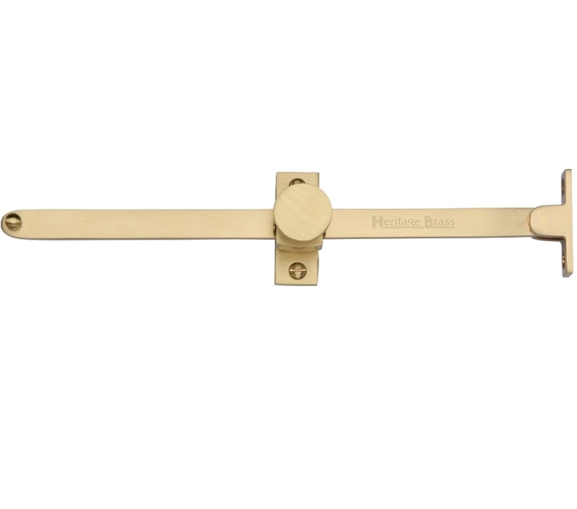 Heritage Brass Sliding Design Casement Stay (10″ – 254mm), Satin Brass –