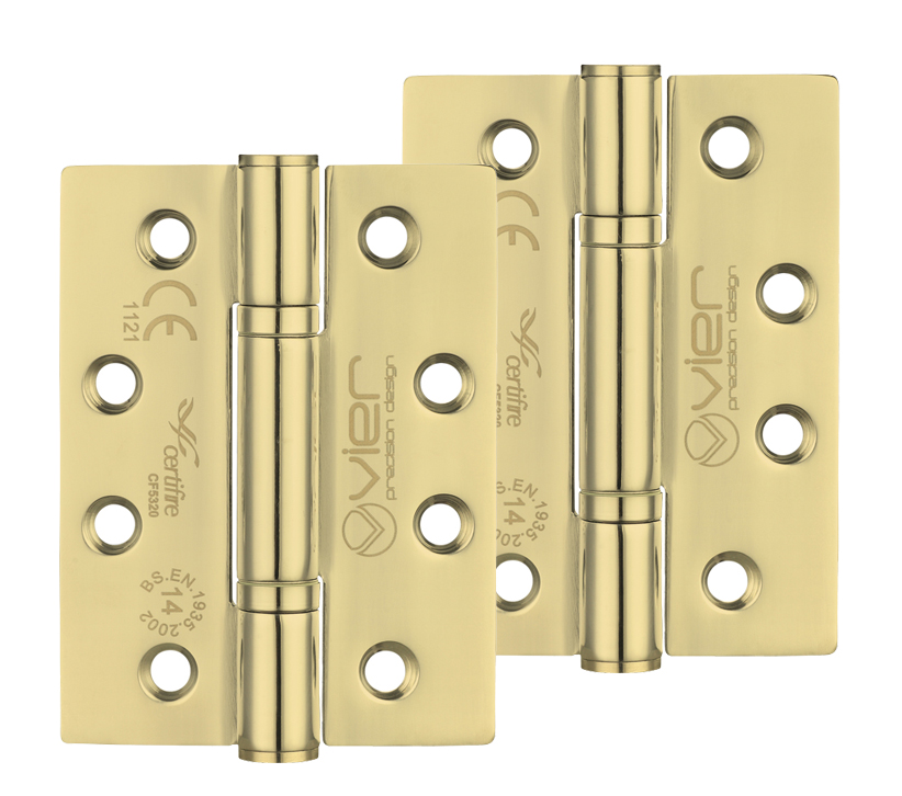 Zoo Hardware Vier Precision 4 Inch Grade 14 High Performance Hinge, Pvd Stainless Brass  (sold In Pairs)