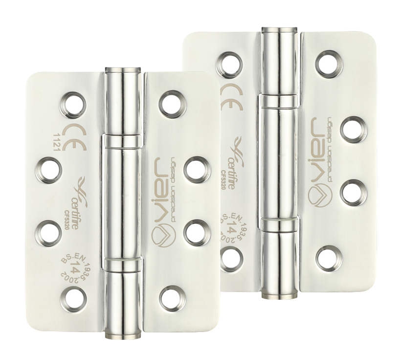Zoo Hardware Vier Precision 4 Inch Grade 14 High Performance Radius Edge Hinge, Polished Stainless Steel  (sold In Pairs)