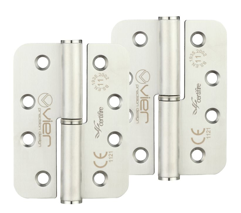 Zoo Hardware Vier Precision 4 Inch Grade 11 Radius Edge Lift-off Hinge, Satin Stainless Steel  (sold In Pairs)