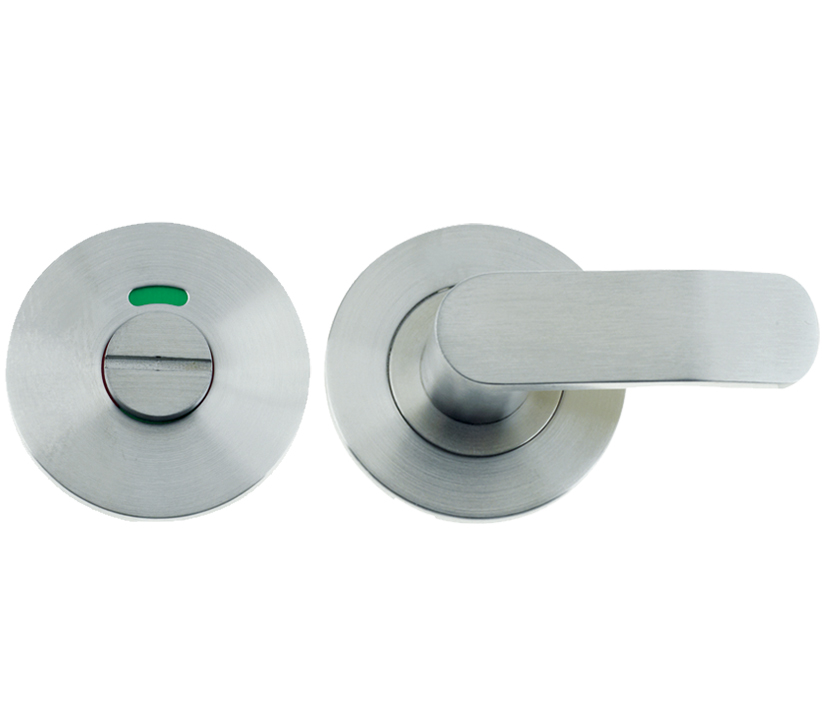 Zoo Hardware Vier Bathroom Turn & Release With Indicator, Satin Stainless Steel