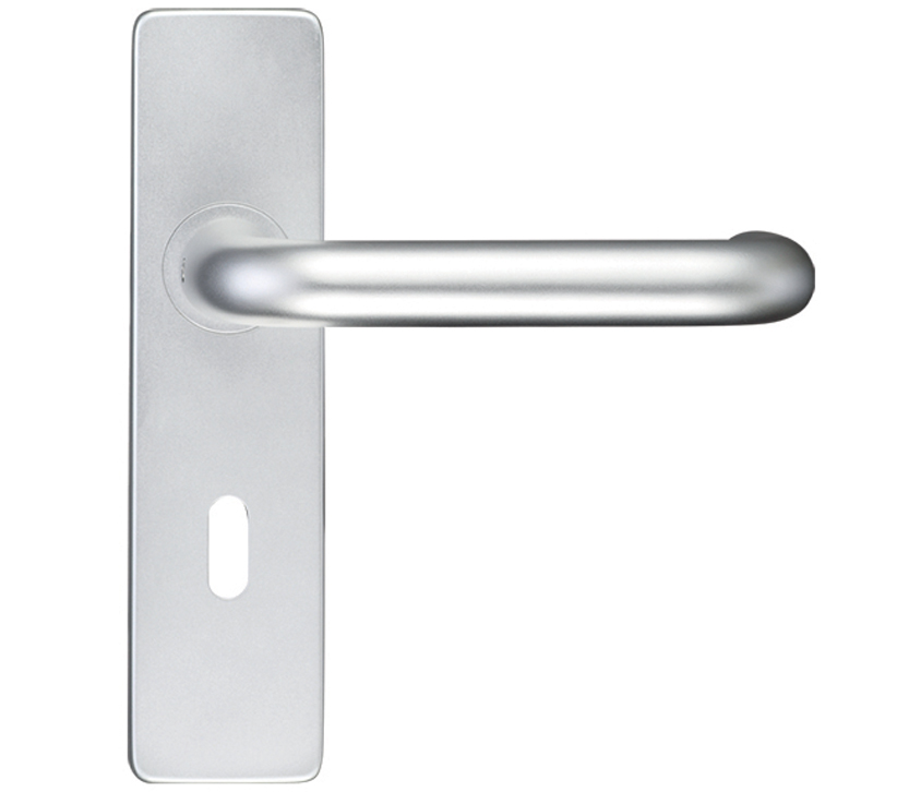 Zoo Hardware Architectural Return To Door Lever On Backplate, Satin Aluminium (sold In Pairs)