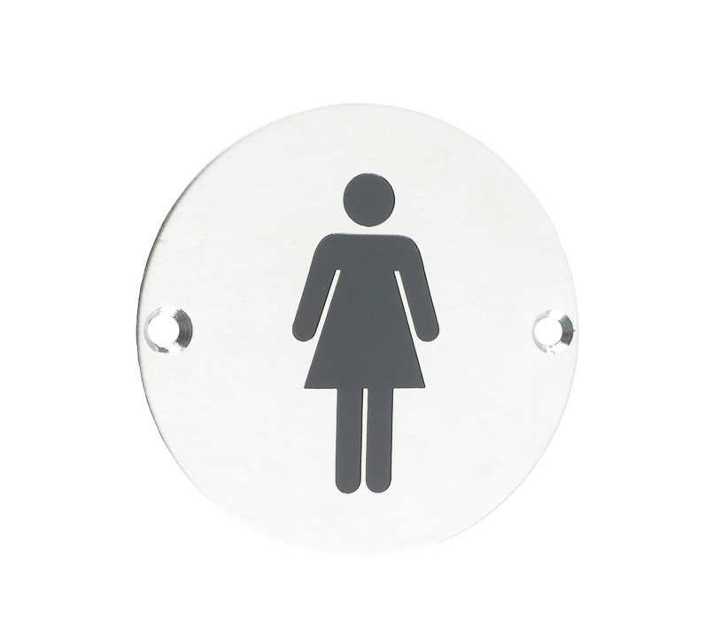 Zoo Hardware Zss Door Sign – Female Sex Symbol, Polished Stainless Steel