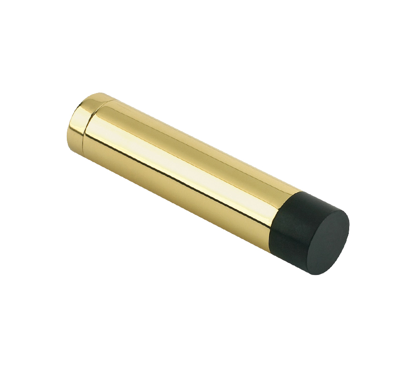 Zoo Hardware Cylinder Door Stop Without Rose (70mm), Polished Brass